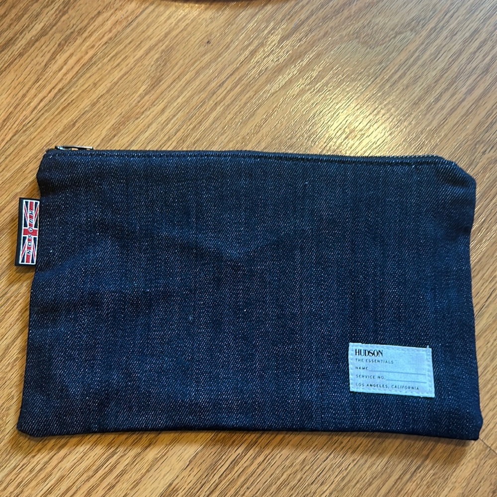 Jean fashion zipper pouch never used